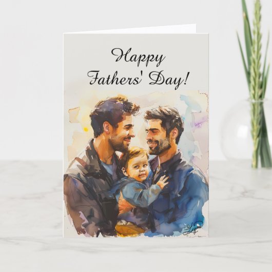 Personalized Father's Day Cards for Gay Dads サンキューカード (正面)