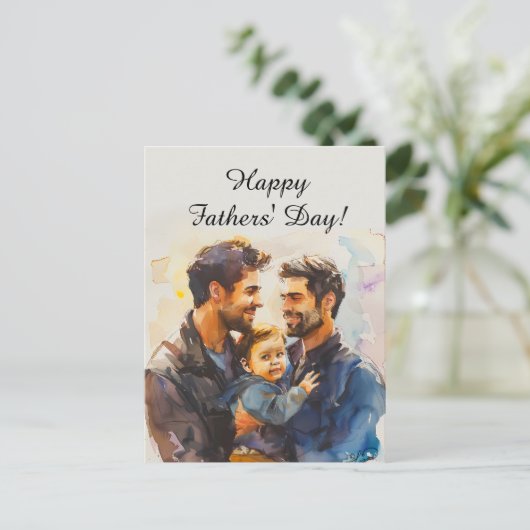 Personalized Father's Day Cards for Gay Dads ポストカード (スタンド正面)