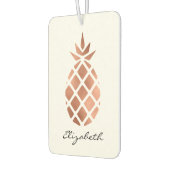 Personalized faux rose gold foil pineapple カーエアーフレッシュナー (左)
