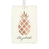 Personalized faux rose gold foil pineapple カーエアーフレッシュナー (裏面)
