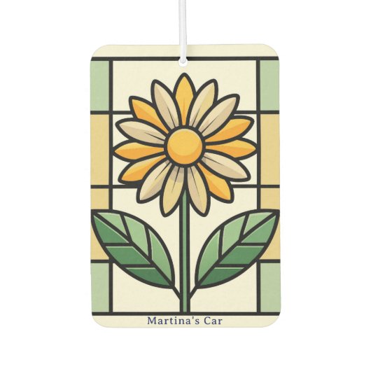 Personalized Faux Stained Glass Window カーエアーフレッシュナー (正面)
