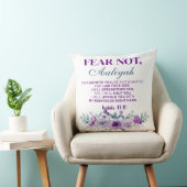 Personalized Fear Not Isaiah 41:10 Purple Floral クッション (椅子)