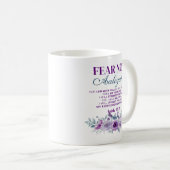 Personalized Fear Not Isaiah 41:10 Purple Floral コーヒーマグカップ (正面右)