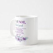 Personalized Fear Not Isaiah 41:10 Purple Floral コーヒーマグカップ (正面左)
