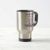 Personalized Fear Not Isaiah 41:10 Purple Floral トラベルマグ (正面右)