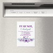 Personalized Fear Not Isaiah 41:10 Purple Floral マグネット (インサイチュ (食洗機))