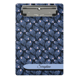 Personalized Feather Clipboard | Blue Pattern ミニクリップボード