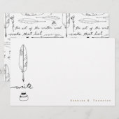 Personalized Feather Quill ink Handwritten Write 便箋 (正面/裏面)