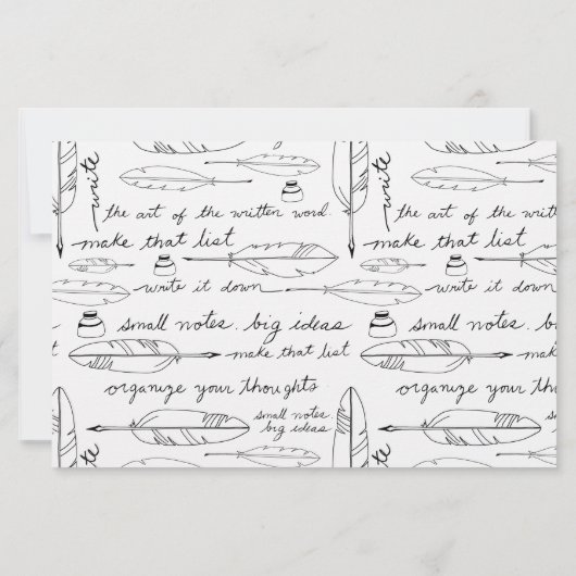 Personalized Feather Quill ink Handwritten Write 便箋 (裏面)