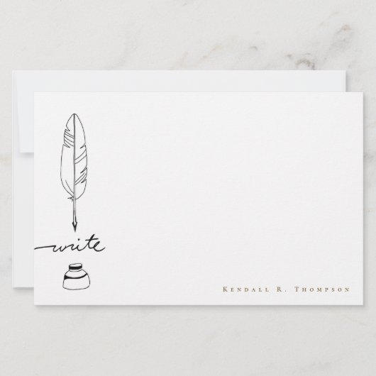 Personalized Feather Quill ink Handwritten Write 便箋 (正面)