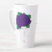 Personalized February Birth Flower Crown Art カフェラテマグ (左アングル)