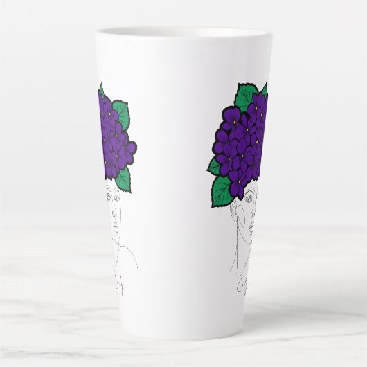 Personalized February Birth Flower Crown Art カフェラテマグ (正面)