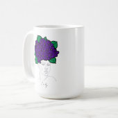 Personalized February Birth Flower Crown Art コーヒーマグカップ (正面左)