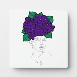 Personalized February Birth Flower Crown Art フォトプラーク