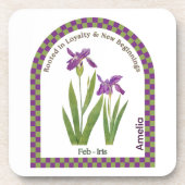 Personalized February Birth Month Flower Coaster コースター (正面)