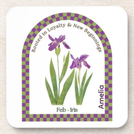 Personalized February Birth Month Flower Coaster コースター