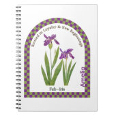 Personalized February Birth Month Flower Notebook ノートブック (正面)