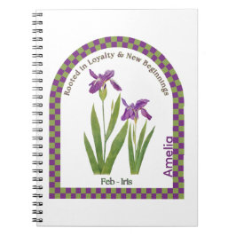 Personalized February Birth Month Flower Notebook ノートブック