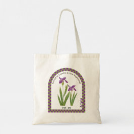 Personalized February Birth Month Flower Tote Bag トートバッグ