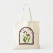 Personalized February Birth Month Flower Tote Bag トートバッグ (正面)