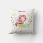 Personalized Feminine Fairy Girl Throw Pillow クッション (裏面)
