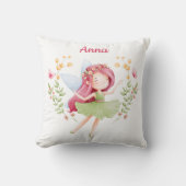 Personalized Feminine Fairy Girl Throw Pillow クッション (正面)