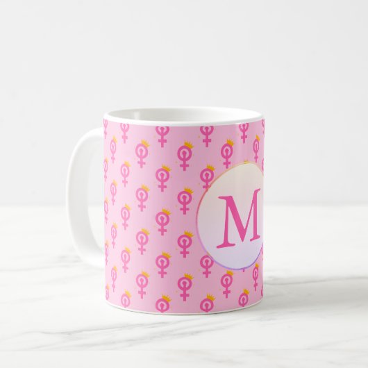 Personalized Feminist Pink コーヒーマグカップ (正面左)