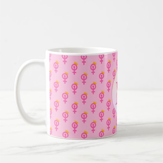 Personalized Feminist Pink コーヒーマグカップ (左)