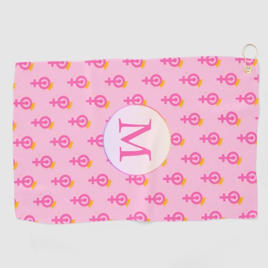 Personalized Feminist Pink ゴルフタオル (横)