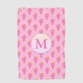 Personalized Feminist Pink ゴルフタオル (正面)