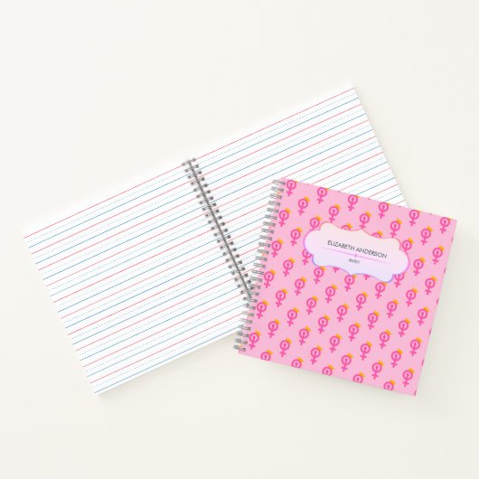 Personalized Feminist Pink ノートブック (内部)