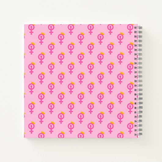 Personalized Feminist Pink ノートブック (裏面)