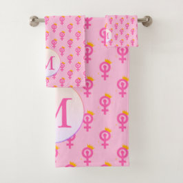 Personalized Feminist Pink バスタオルセット