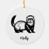 Personalized Ferret Christmas セラミックオーナメント (裏面)