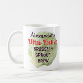 Personalized Festive Brussels Sprout Brew Funny コーヒーマグカップ (左)