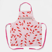 Personalized Festive Candy Canes エプロン (正面)