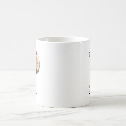 Personalized Festive Christmas Monogram P Mug コーヒーマグカップ (中央)