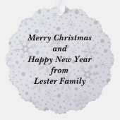 Personalized Festive Christmas Wreath オーナメントカード (裏面)