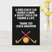 Personalized Field Hockey Coach From Team Players カード (黄色い花)