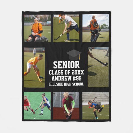 Personalized Field Hockey Senior Night Graduation  フリースブランケット (正面)