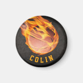 Personalized Fiery Basketball マグネット (正面)