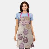 Personalized Fig Fruit Art in Warm Neutral  エプロン (着用した状態)