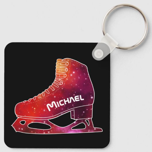Personalized Figure Skating Space Boot キーホルダー (裏面)