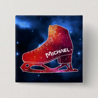 Personalized Figure Skating Space Boot 缶バッジ