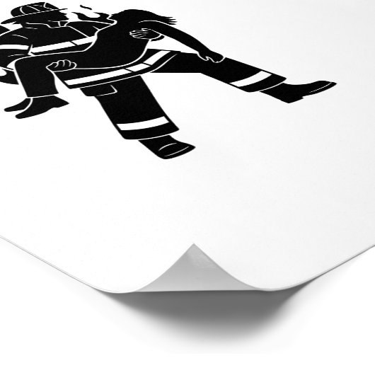 Personalized Firefighter Rescue Poster ポスター (角)