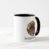 Personalized Firefighter Skull Fireman マグカップ (正面右)