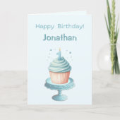Personalized First Birthday Candle Card カード (正面)