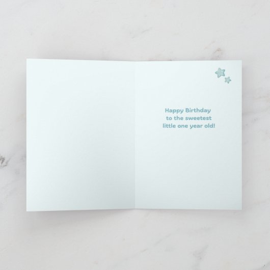Personalized First Birthday Candle Card カード (内部)