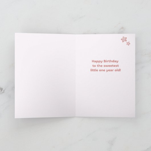 Personalized First Birthday Cupcake Card カード (内部)