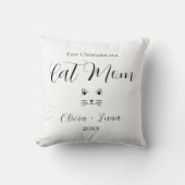 Personalized First Christmas as Cat Mom gift クッション (正面)